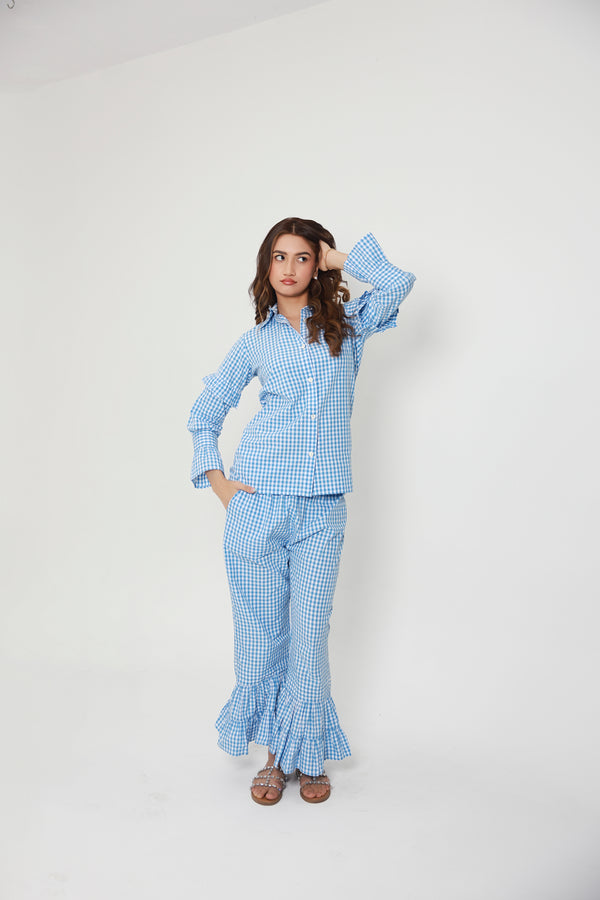 BLUE BELLE RUFFLE CO-ORD SET